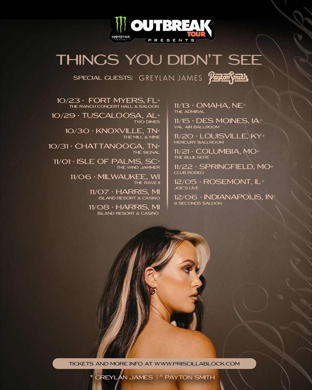 Priscilla Block Things You Didnt See Tour Poster 2025-2026
